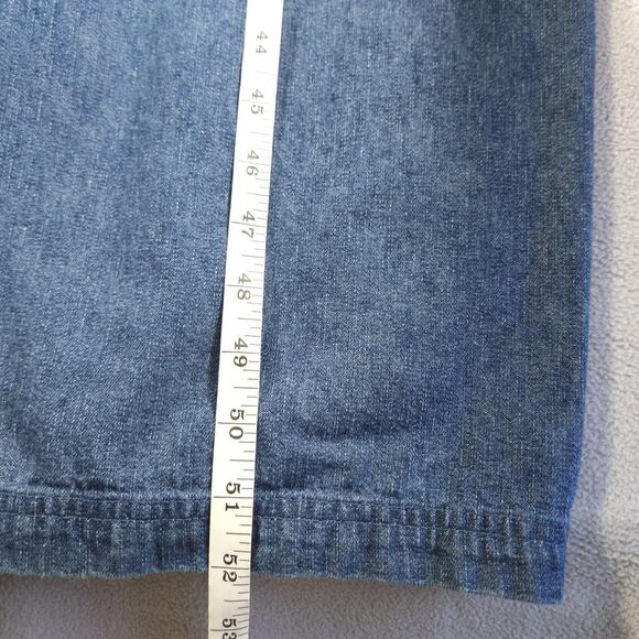 Vintage Denim Dress Womens 6 Nature Bear Cabin Embroidered Novelty Cottagecore - Picture 15 of 16